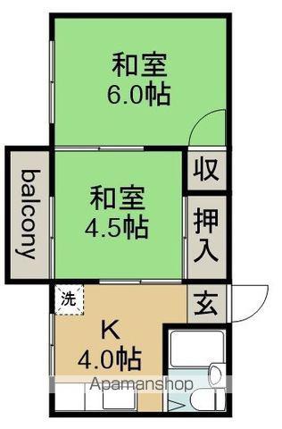 メゾンソレイユ(2K/2階)の間取り写真