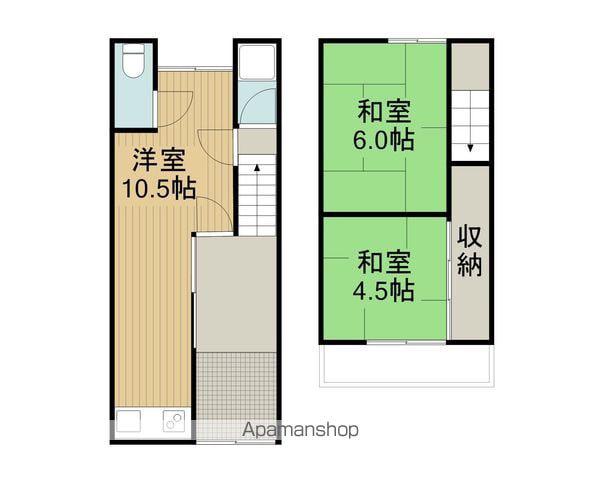 宮川連棟貸家2(2LDK)の間取り写真