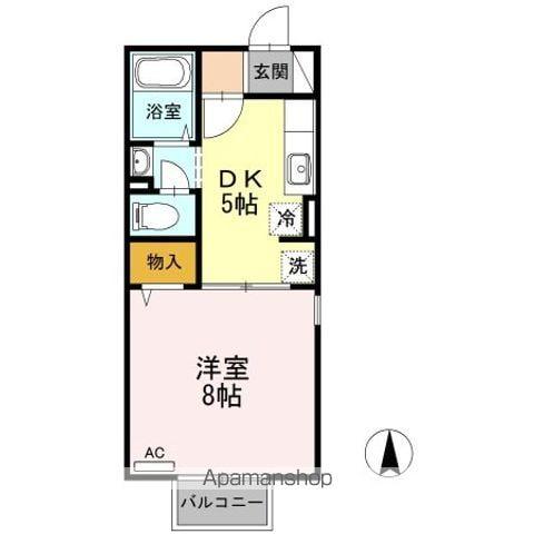 セジュール カーサ C(1DK/1階)の間取り写真