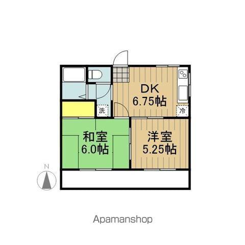 スカイスクエア(2DK/2階)の間取り写真