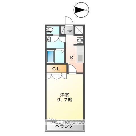 BIEN VIVRE(1K/1階)の間取り写真