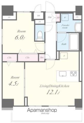 ピノ・アガタ岐阜駅前(2LDK/6階)の間取り写真