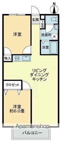 フォブールさくら(2LDK/2階)の間取り写真