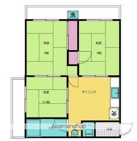 立川ビル(3DK/2階)の間取り写真