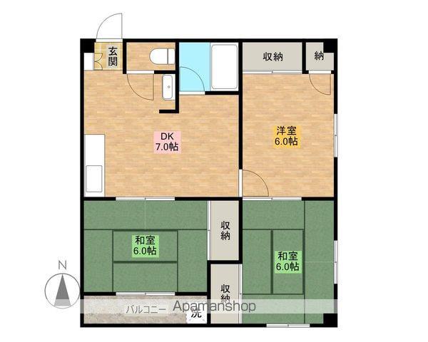 グリーンハイツ(3DK/4階)の間取り写真