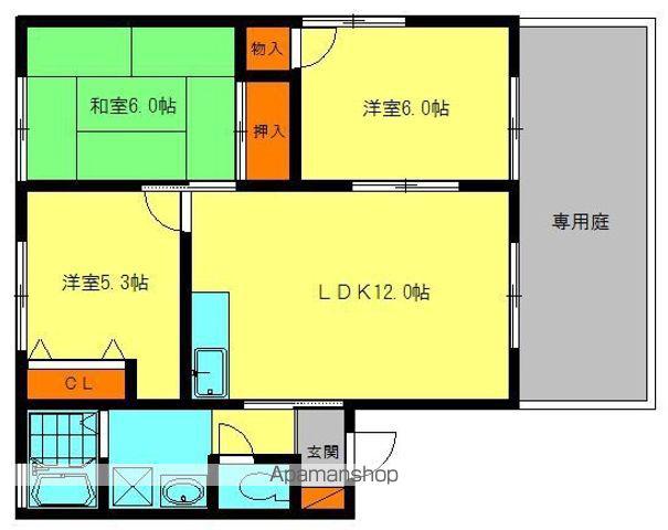 セジュールリカーⅡ(3LDK/2階)の間取り写真