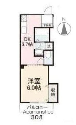 サニーハイツ松島(1DK/3階)の間取り写真