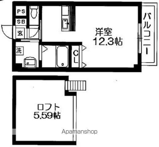 イーカムコート(ワンルーム/8階)の間取り写真