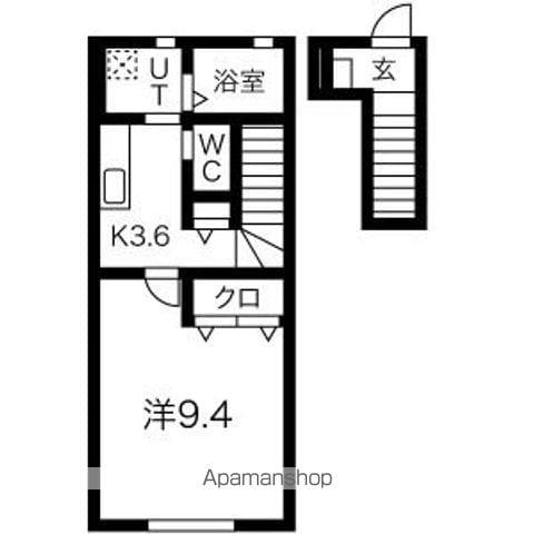 EL ALIVIO D棟(1K/2階)の間取り写真