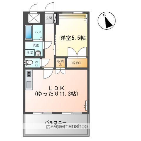 ルーエンハイム北原(1LDK/2階)の間取り写真