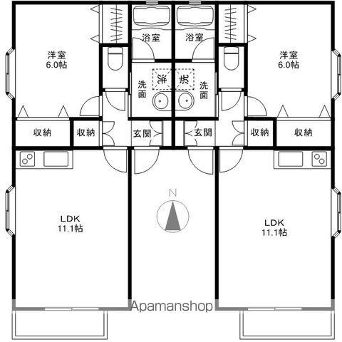 ソレアードⅡ(2LDK/1階)の間取り写真