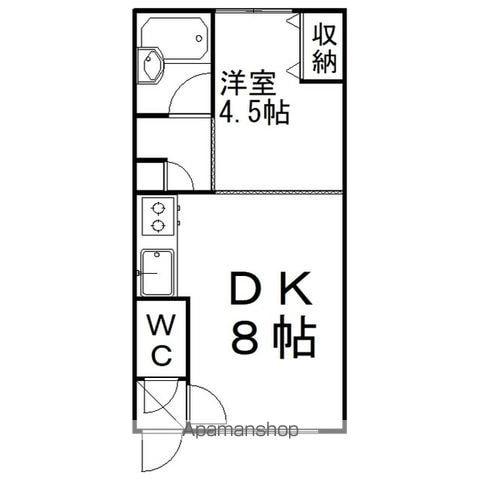 コーポ凌Ⅰ(1DK/1階)の間取り写真