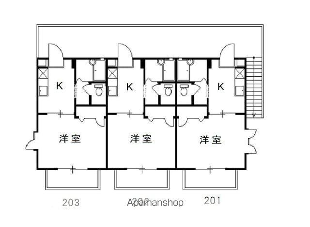 ジュネス望(1K/2階)の間取り写真