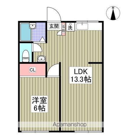 プラザ桜木Ⅱ(1LDK/1階)の間取り写真