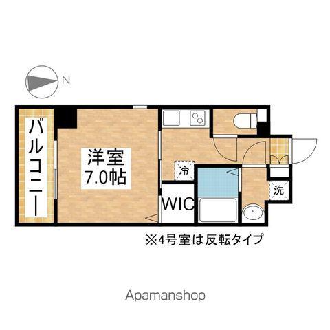 プレイズシード車道(1K/4階)の間取り写真