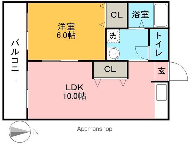 カラサティード(1LDK/1階)の間取り写真