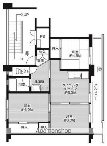 ビレッジハウスひの1号棟(3DK/5階)の間取り写真