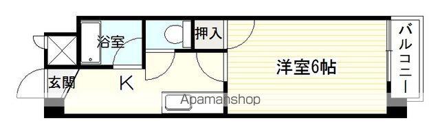 エクステンド武町(1K/4階)の間取り写真
