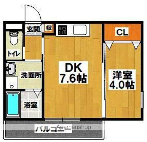 サダルスウド石津(1DK/3階)の間取り写真