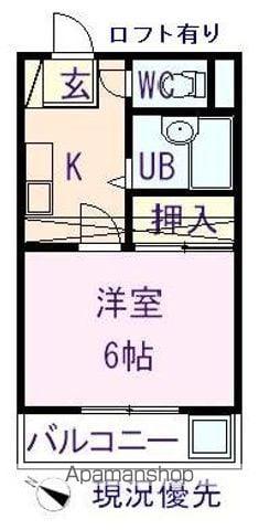 ルガノスチューデントホームB(1K/2階)の間取り写真