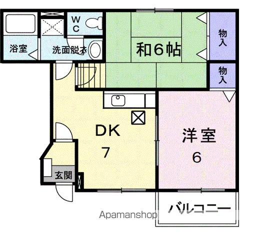 バウム野田(2DK/1階)の間取り写真
