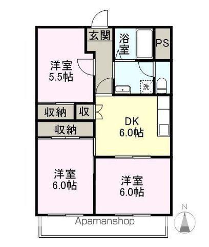 大恵ハイツ(3DK/1階)の間取り写真