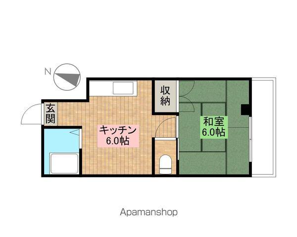 コーポ鷹崎(1DK/2階)の間取り写真