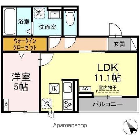 CHRYSANTHEMUM岐南(1LDK/1階)の間取り写真