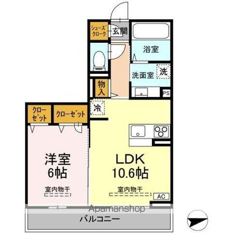 グランスクエア Ⅲ番館(1LDK/3階)の間取り写真
