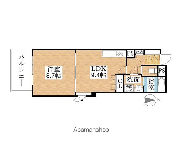 パークシティ上小田井スカイコート(1LDK/1階)の間取り写真