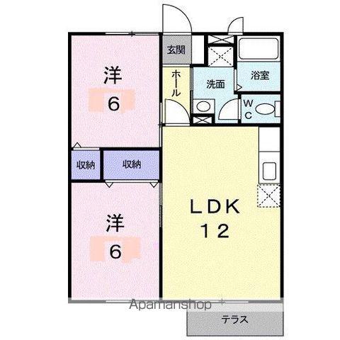 南オレンジタウンⅡ(2LDK/1階)の間取り写真