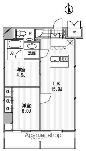 アーデン芝公園(2LDK/15階)の間取り写真