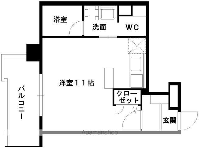 コネクト新水前寺(ワンルーム/4階)の間取り写真