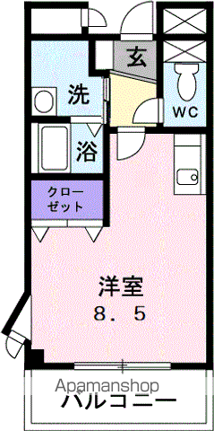 グレイスヴィラ(ワンルーム/3階)の間取り写真