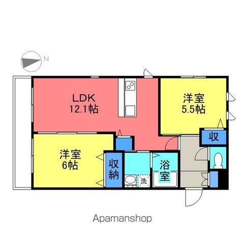 ソレイユ(2LDK/2階)の間取り写真