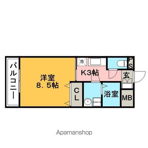 ローズガーデンⅡ(1K/2階)の間取り写真