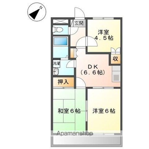 レジデンス・ヒロ(3DK/2階)の間取り写真