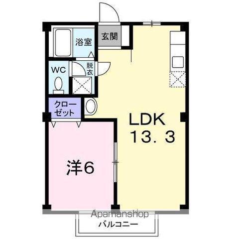 エクセル牟礼(1LDK/1階)の間取り写真