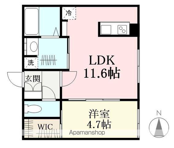 MACHERIE(1LDK/2階)の間取り写真