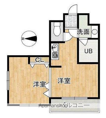 テック盛岡(1K/2階)の間取り写真