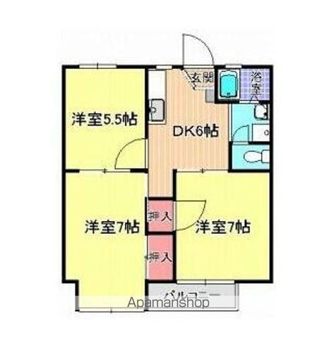 メゾン・ド・シーダ(3DK/2階)の間取り写真