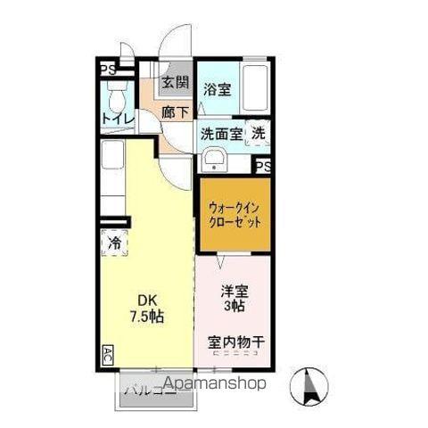 豊田弐番館(1DK/2階)の間取り写真