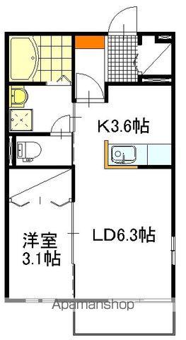 パルフェボヌールⅡ(1DK/2階)の間取り写真