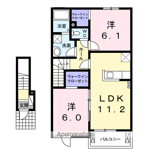 クレアコート(2LDK/2階)の間取り写真