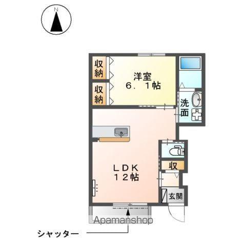 FELICE Ⅱ(1LDK/1階)の間取り写真