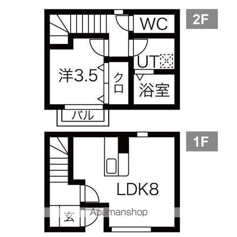 アンビシオン北四番丁(1LDK/1階)の間取り写真
