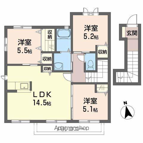 グランマスト郷 D棟(3LDK/2階)の間取り写真