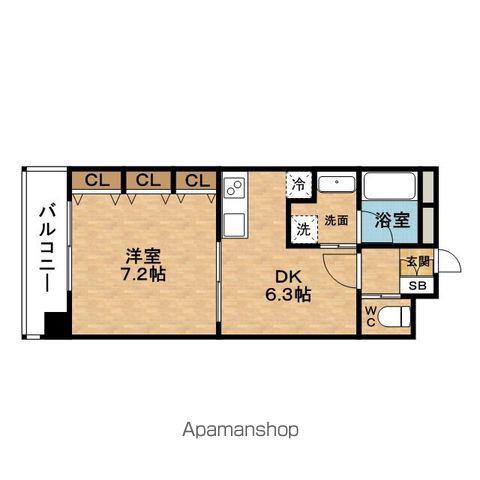 RESIUR-H福島(1DK/11階)の間取り写真