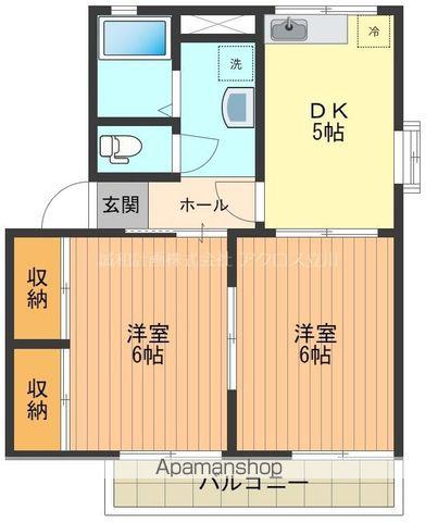 シティハイムハイムセゾン(2DK/2階)の間取り写真