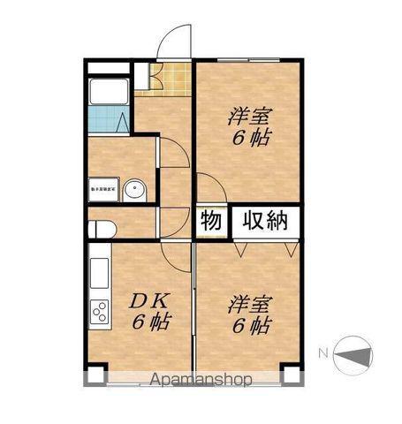 リンピアF&R Ⅱ(2DK/2階)の間取り写真